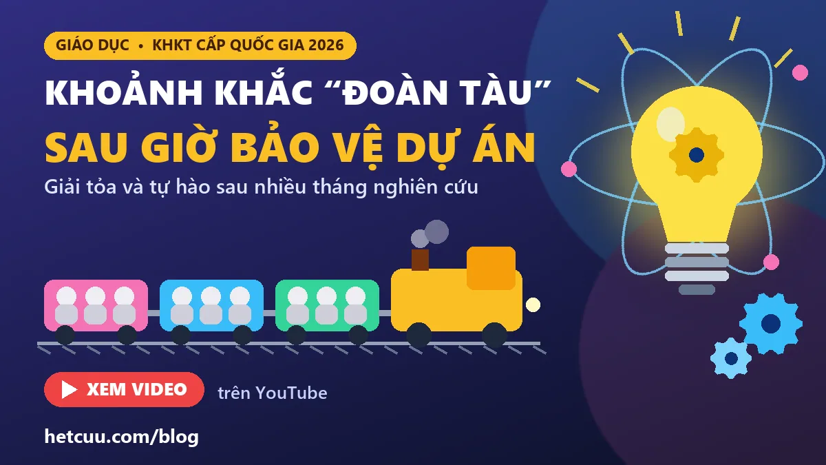 Khoảnh khắc đoàn tàu sau giờ bảo vệ dự án KHKT cấp quốc gia 2026